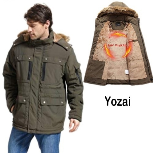 Yozai Other - NWT Yozai Mens 2XLWinter Parka Insulated Warm Jacket Military Coat Faux Fur…